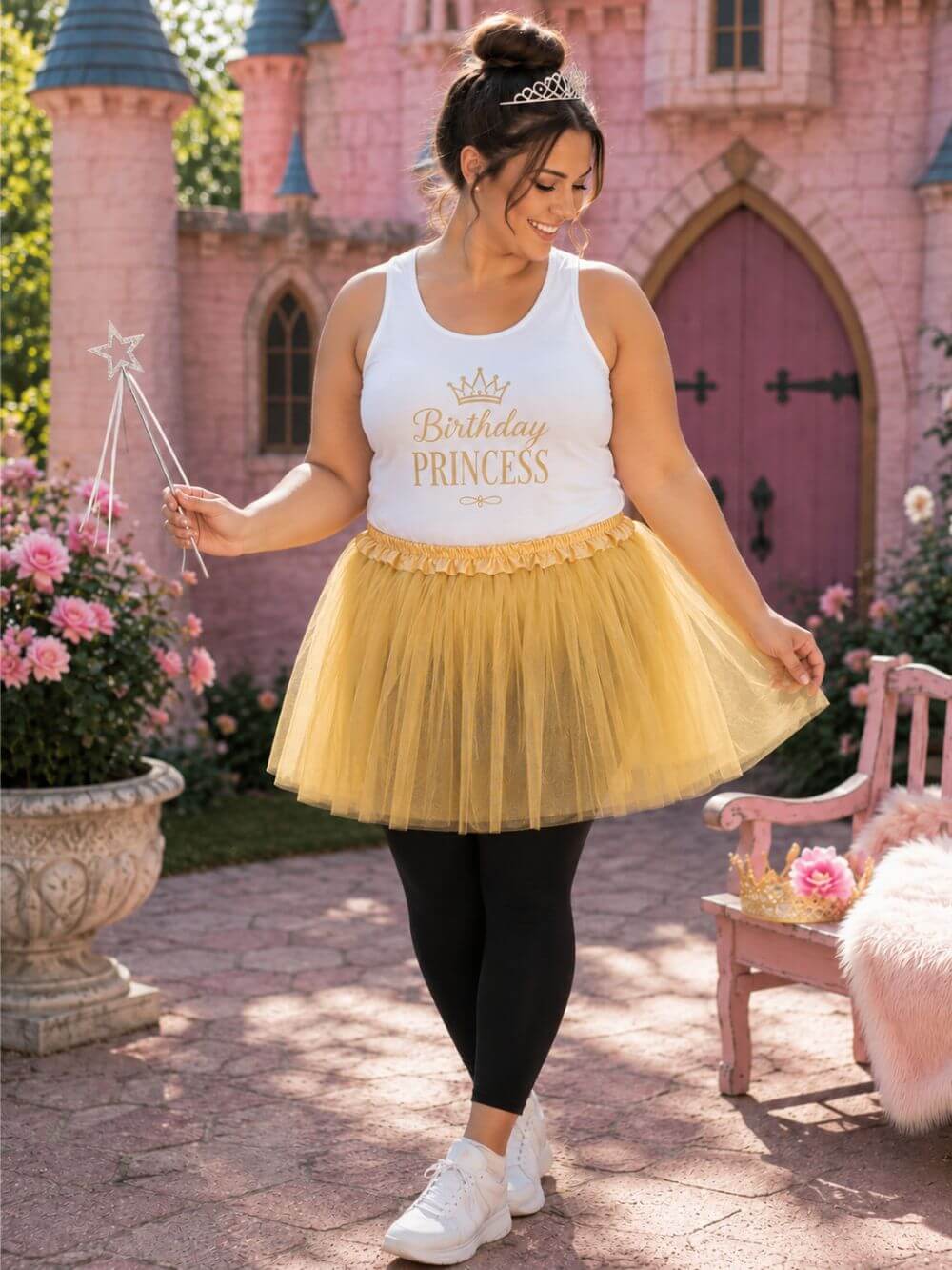Gold Plus Size Adult Tutu Skirt - Women's Plus Size 3- Layer Basic Ballet Costume Dance Tutus