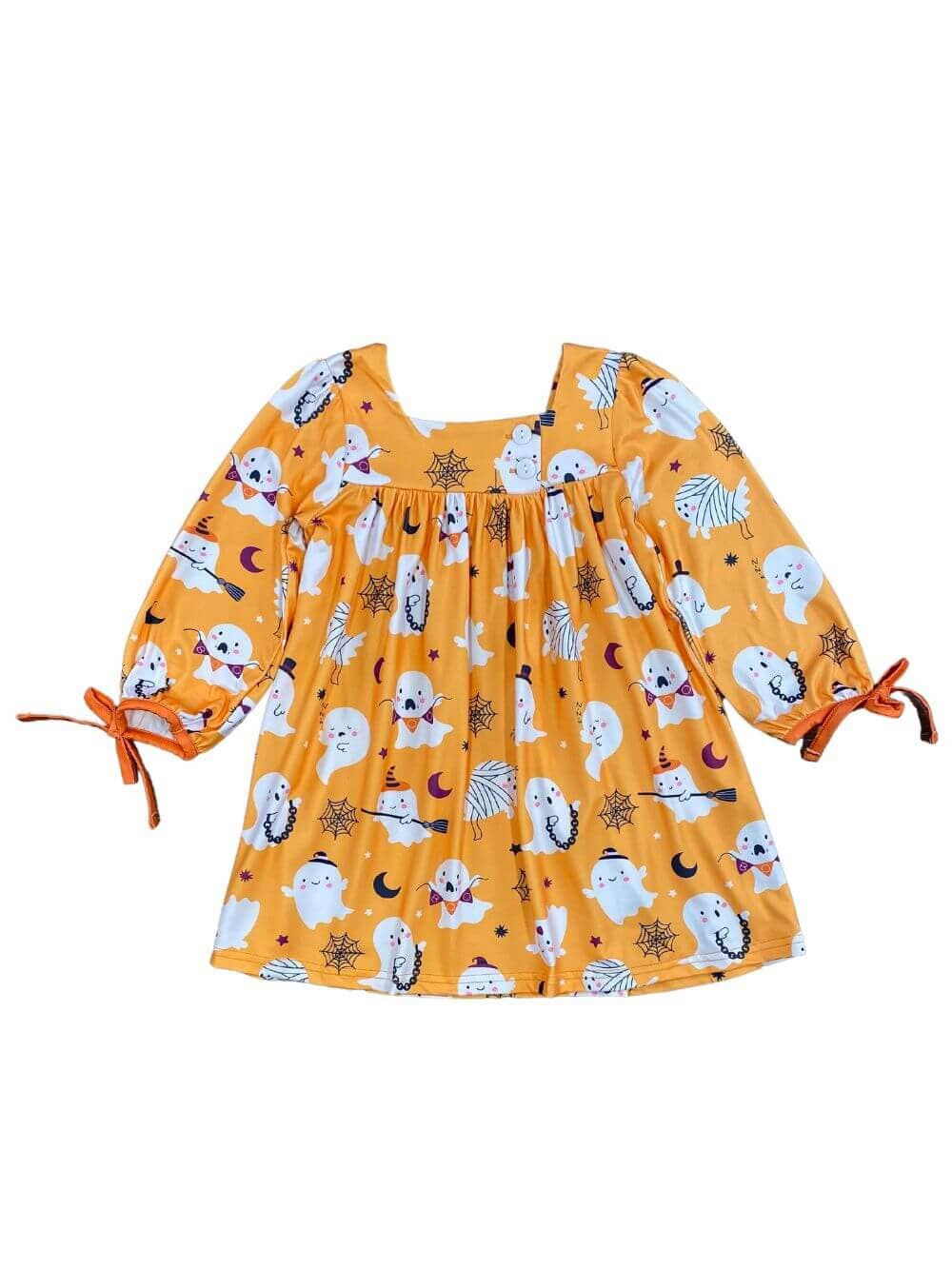 Golden Ghoul Girls Long Sleeve Halloween Dress - Sydney So Sweet