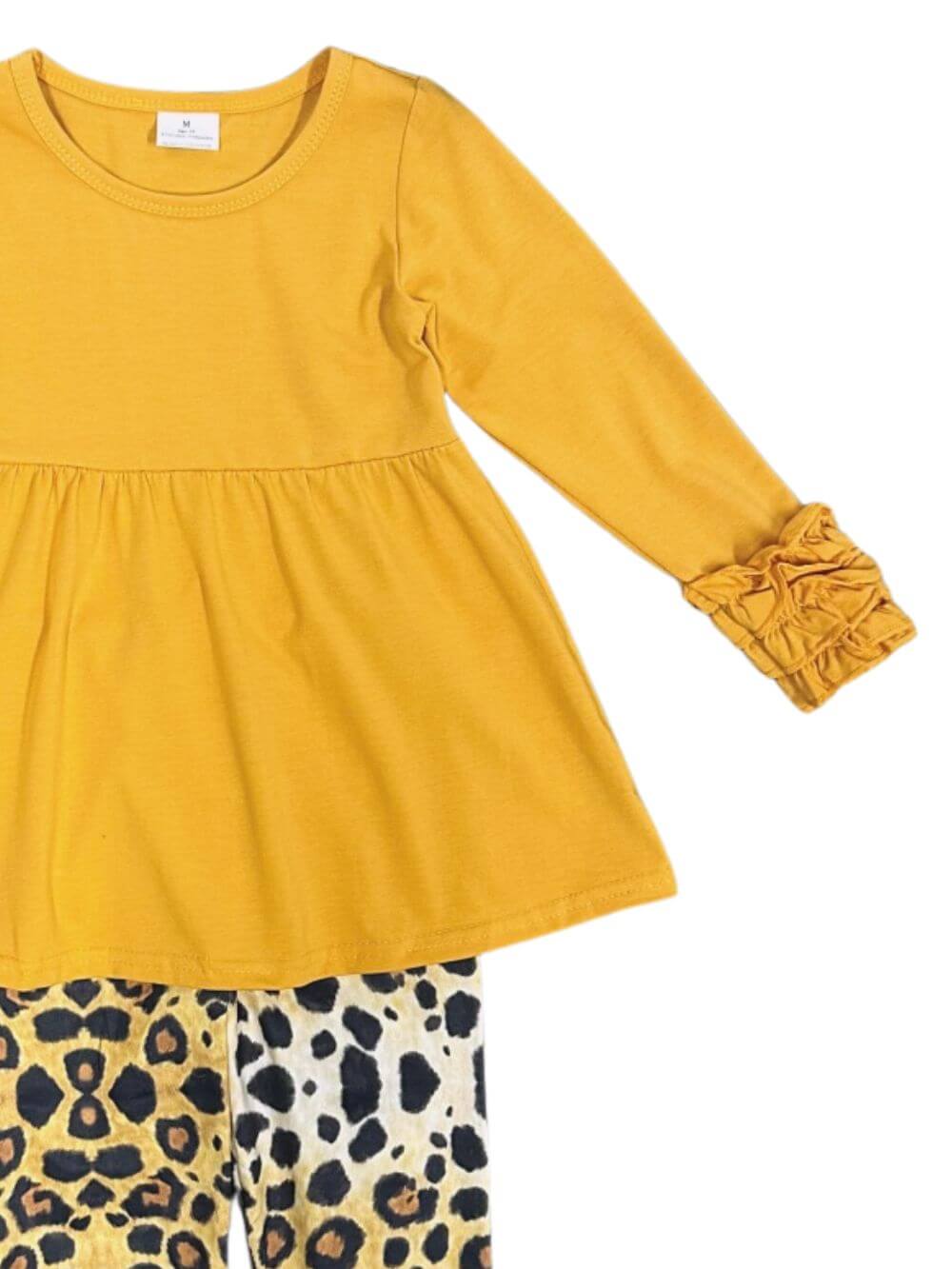 Golden Sass Girls Ruffle Top & Leopard Pants Set - Sydney So Sweet