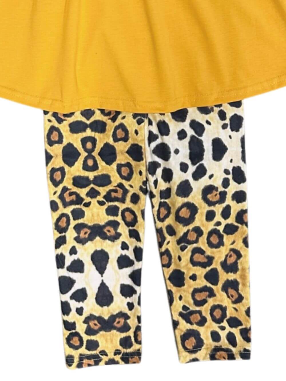 Golden Sass Girls Ruffle Top & Leopard Pants Set - Sydney So Sweet