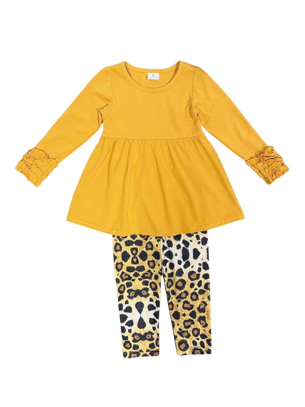 Golden Sass Girls Ruffle Top & Leopard Pants Set - Sydney So Sweet