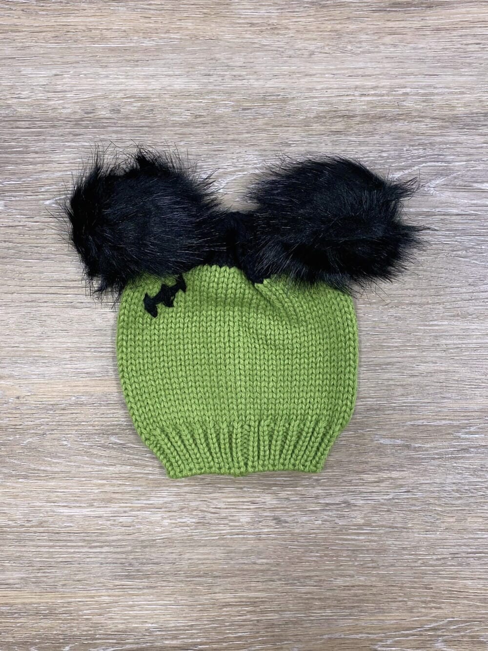 Green Monster Baby or Toddler Green & Black Pom Hat - Sydney So Sweet