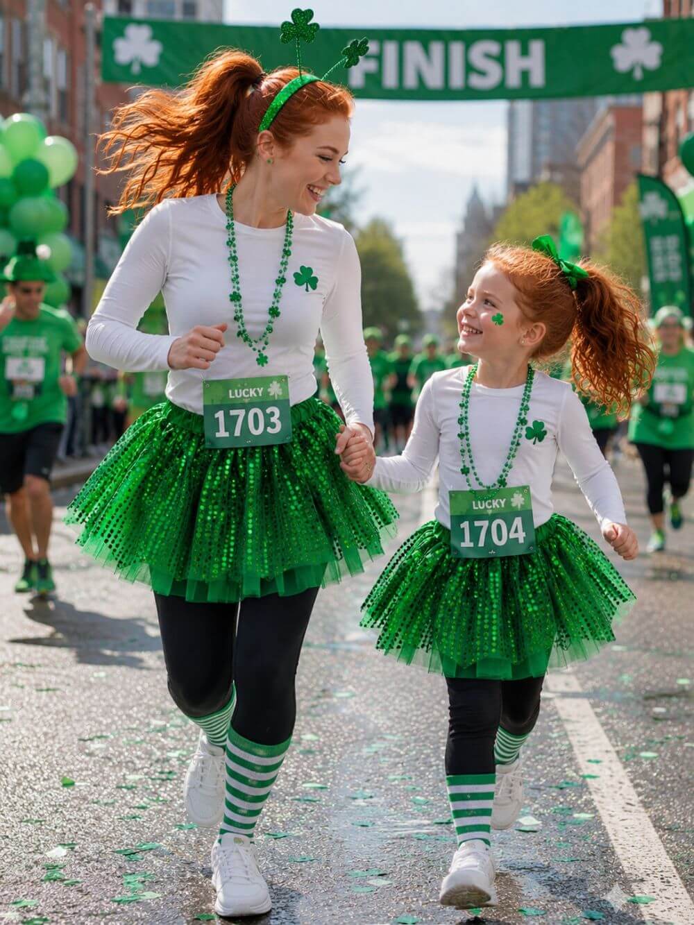 Green Sparkle Running Tutu Skirt Costume for Girls, Women, Plus