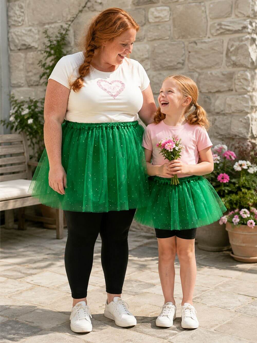 Green Sequin Heart Tutu Skirt Costume for Toddler, Girls, Women, Plus