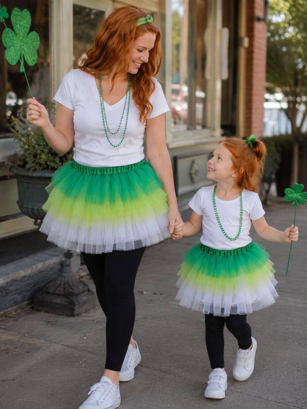 Green, Lime, White 6 Layer Tutu Skirt Costume for Girls, Women, Plus