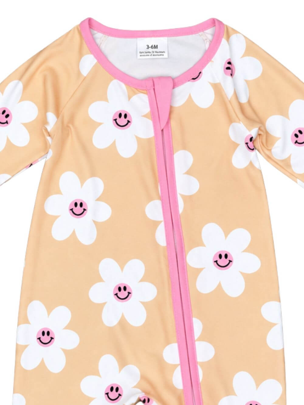 Groovy Retro Daisy Baby Zip Up Baby Romper
