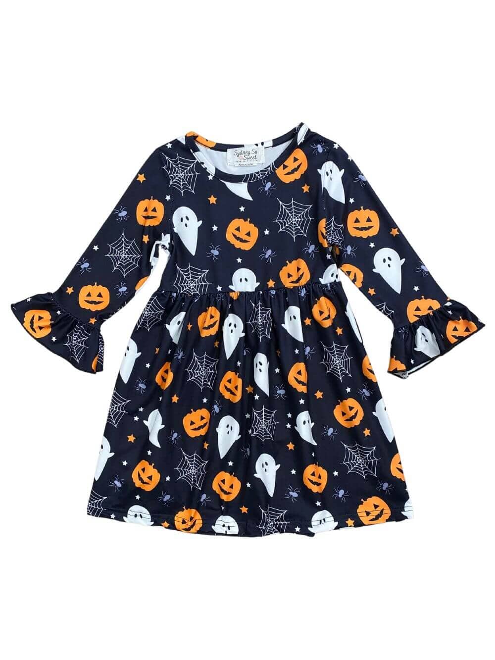 Halloween Night Flare Sleeve Girls Dress - Sydney So Sweet