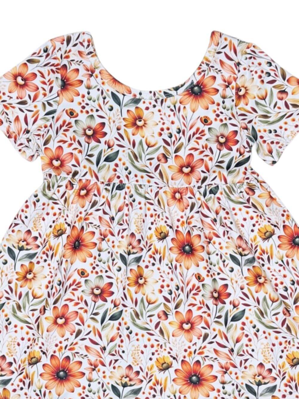 Harvest Blooms Girls Scalloped Dress