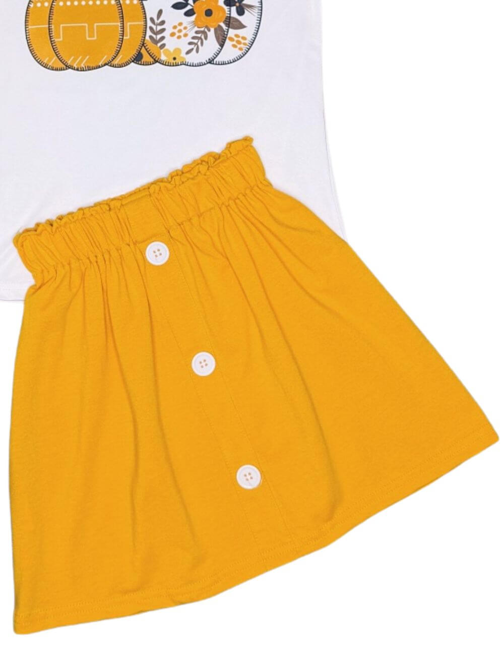 Harvest Pumpkin Floral Girls Skirt Outfit