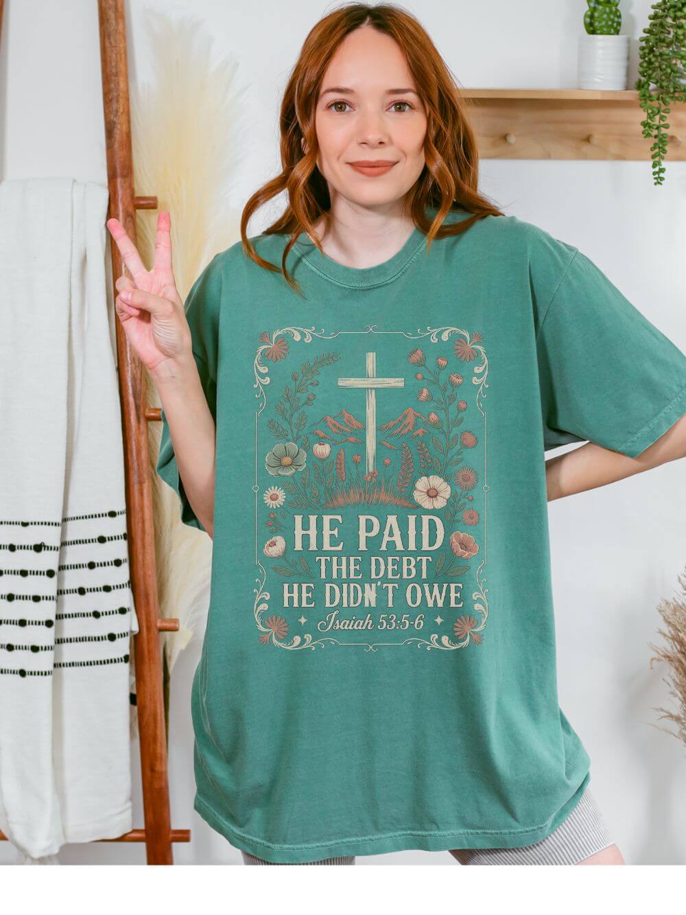 He Paid the Debt He Didn't Owe Christian Church Cross T‑Shirt Unisex Distressed Tee