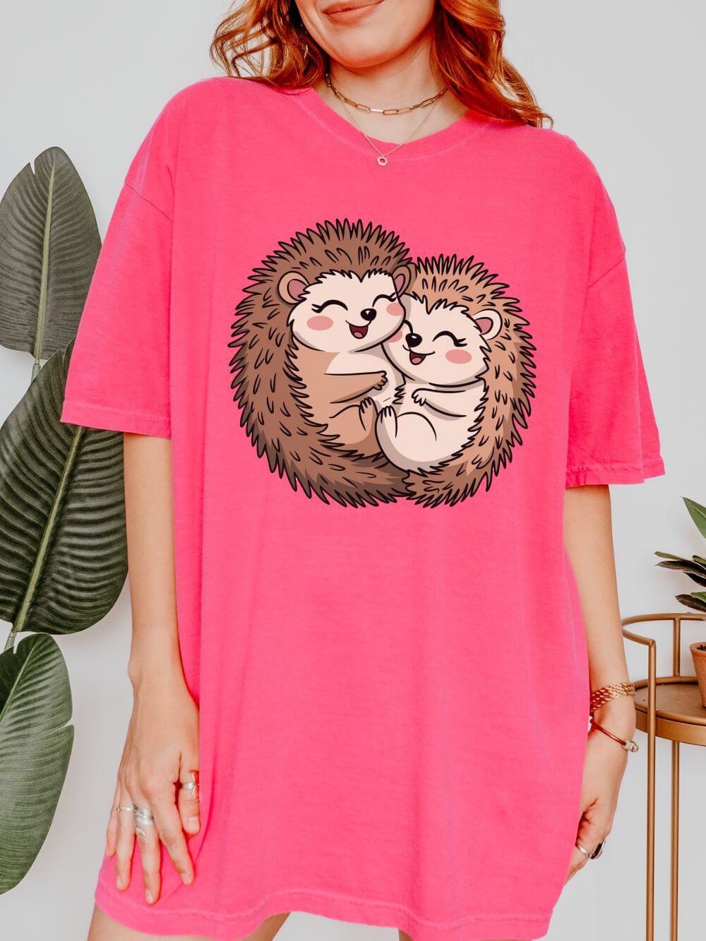 Hedgehog Hug Graphic T-Shirt Unisex Short Sleeve Tee - Sydney So Sweet