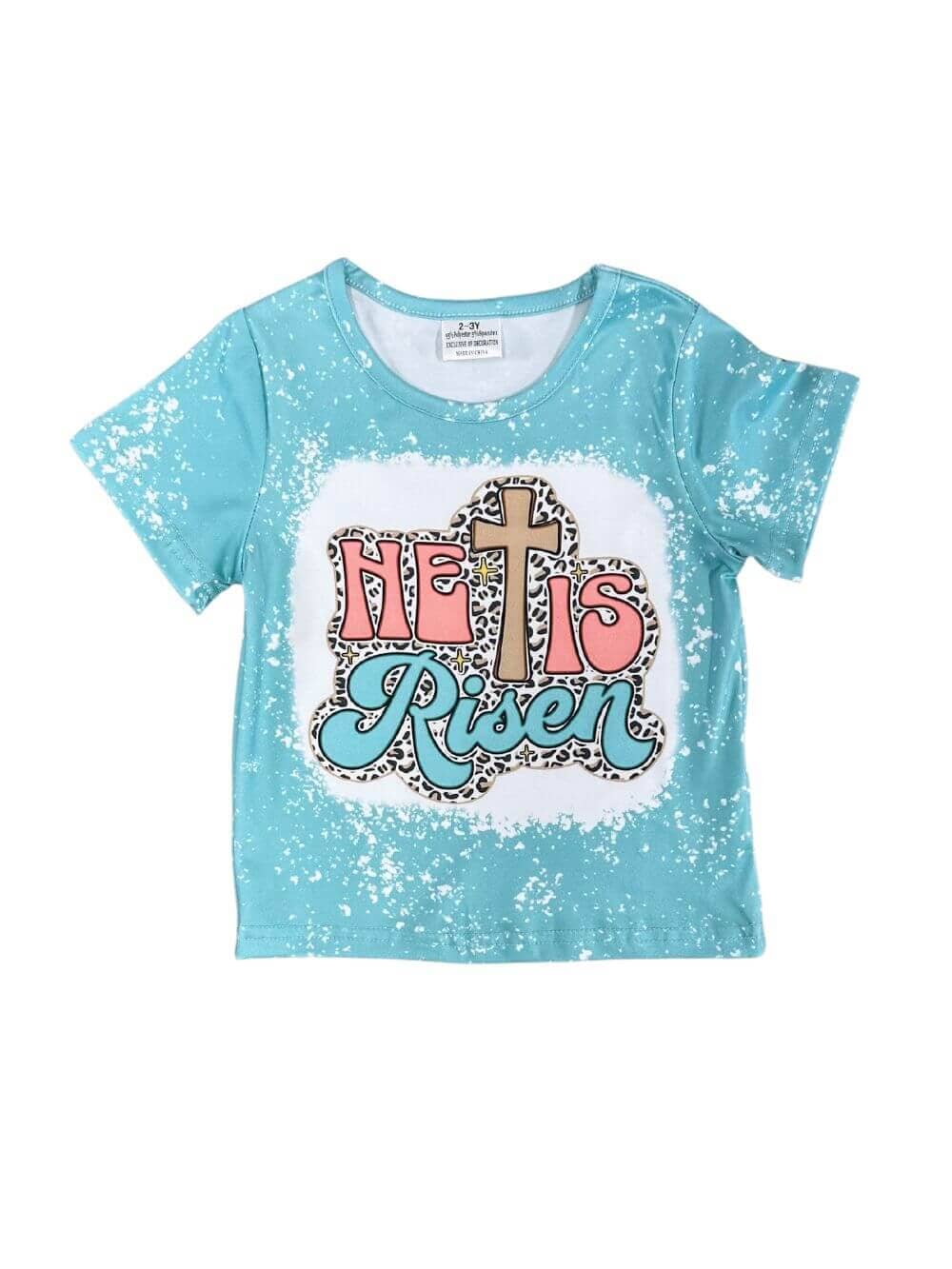 He is Risen Aqua Acid Wash Girls Short Sleeve T-Shirt - Sydney So Sweet