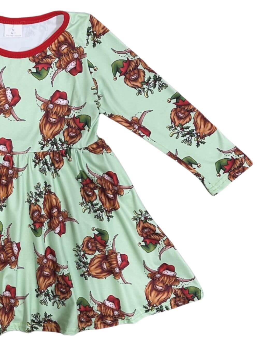 Highland Holiday Cow Girls Christmas Twirl Dress - Sydney So Sweet