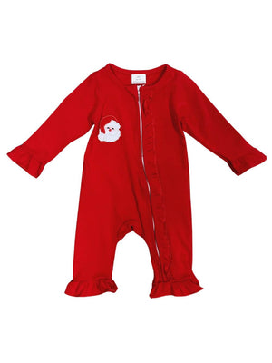 Ho Ho Ho Red Santa Claus Christmas Baby Romper - Sydney So Sweet