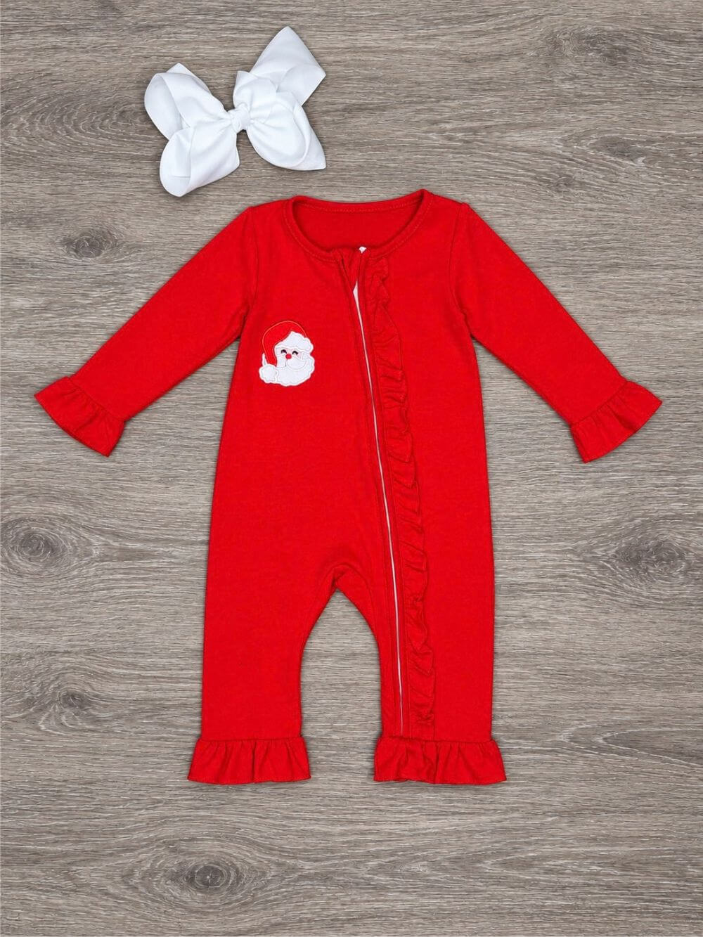 Ho Ho Ho Santa Baby Christmas Zip Up Baby Romper