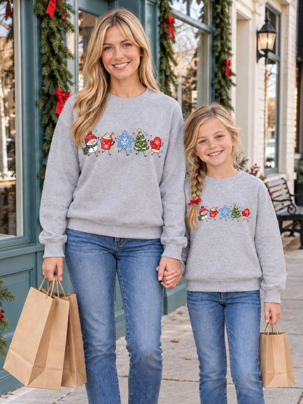 Winter Doodles Christmas Crewneck Youth Sweatshirt