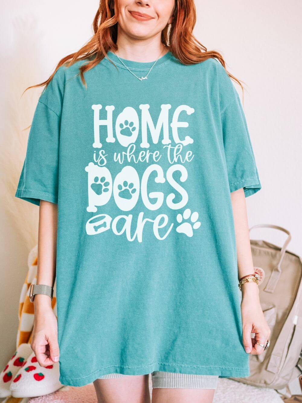Home is Where the Dogs Are T-Shirt Cute Dog Mom Graphic Tee
