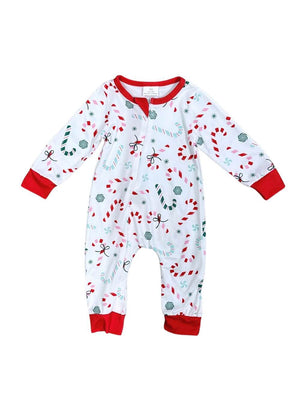 Hooked on Christmas Candy Cane Baby Romper - Sydney So Sweet