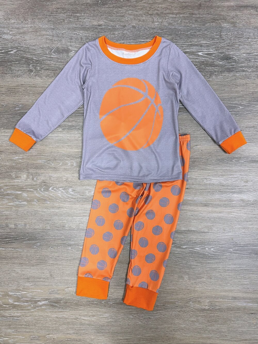 Hoop Star Boys Orange &amp; Gray Basketball Pajamas - Sydney So Sweet