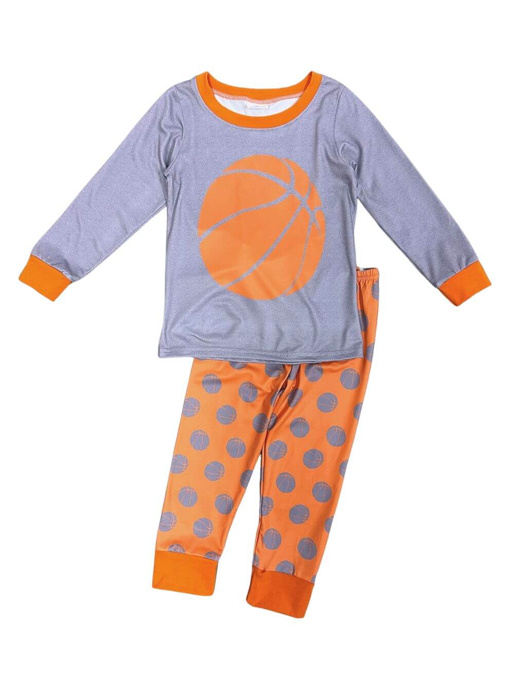 Hoop Star Boys Orange & Gray Basketball Pajamas - Sydney So Sweet