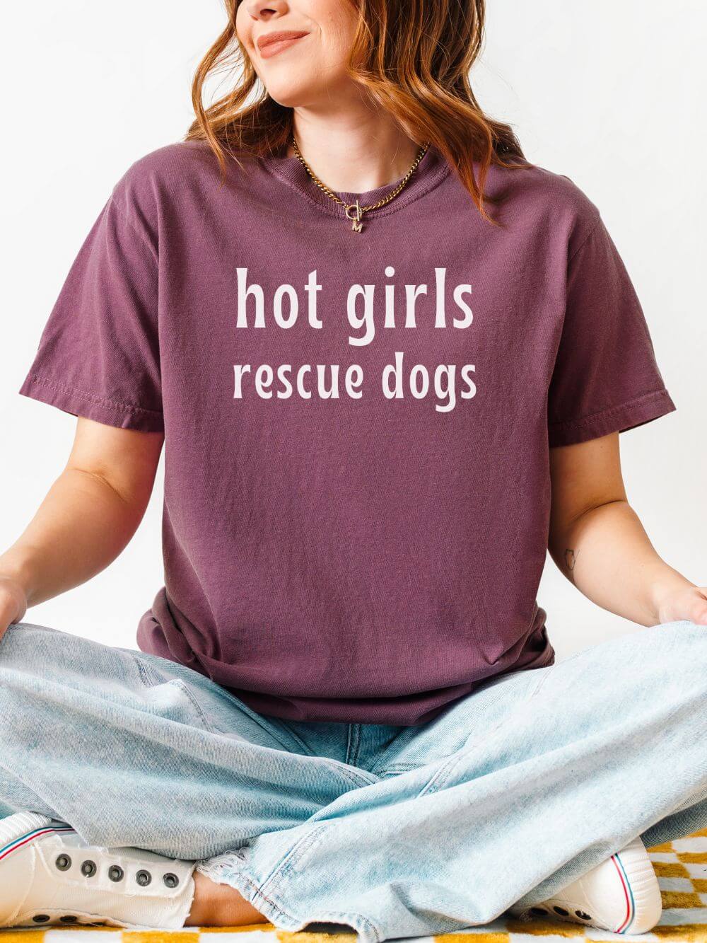 Hot Girls Rescue Dogs Comfort Colors Unisex Dog Mom T-Shirt - Sydney So Sweet