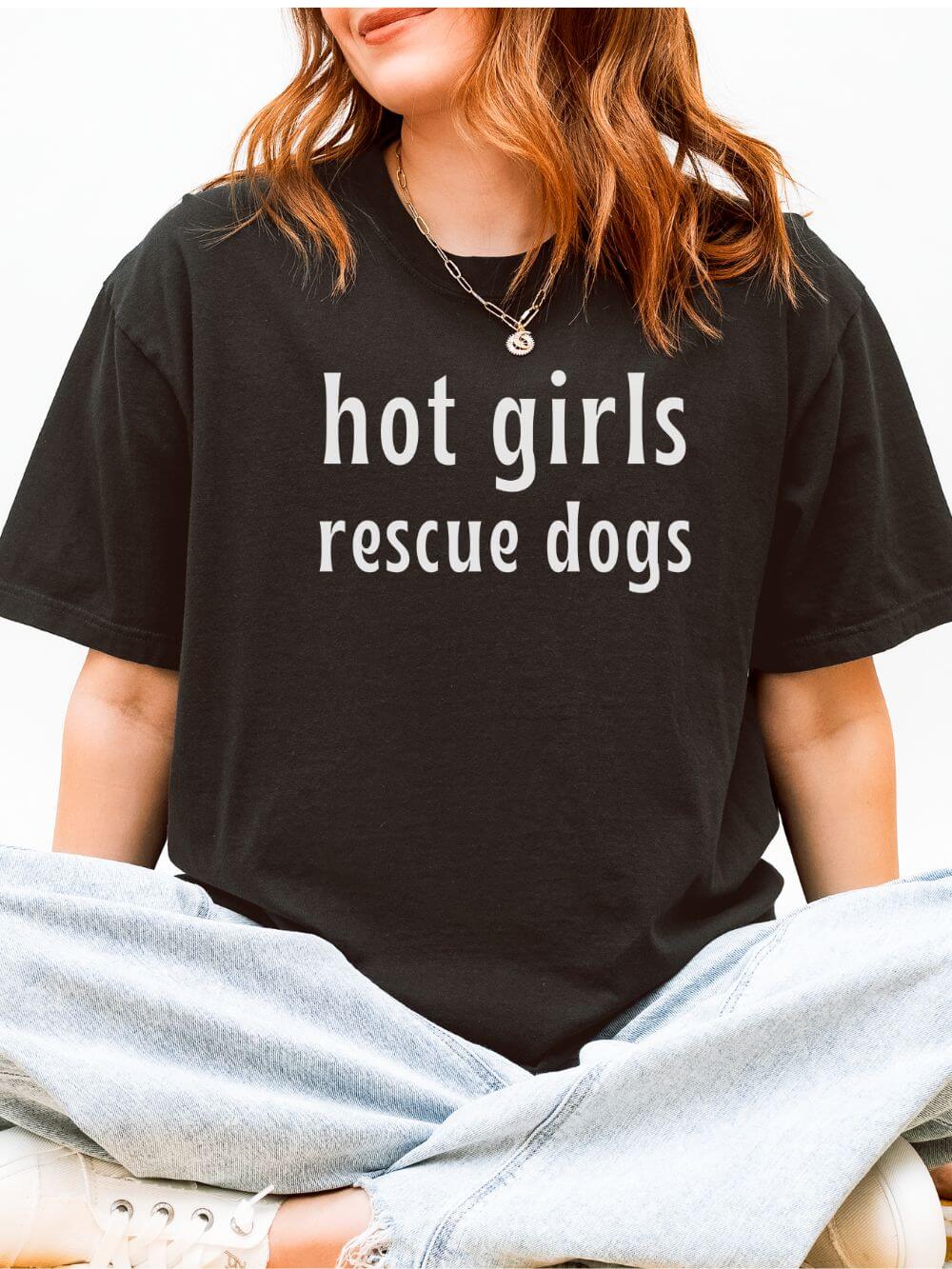 Hot Girls Rescue Dogs Comfort Colors Unisex Dog Mom T-Shirt - Sydney So Sweet