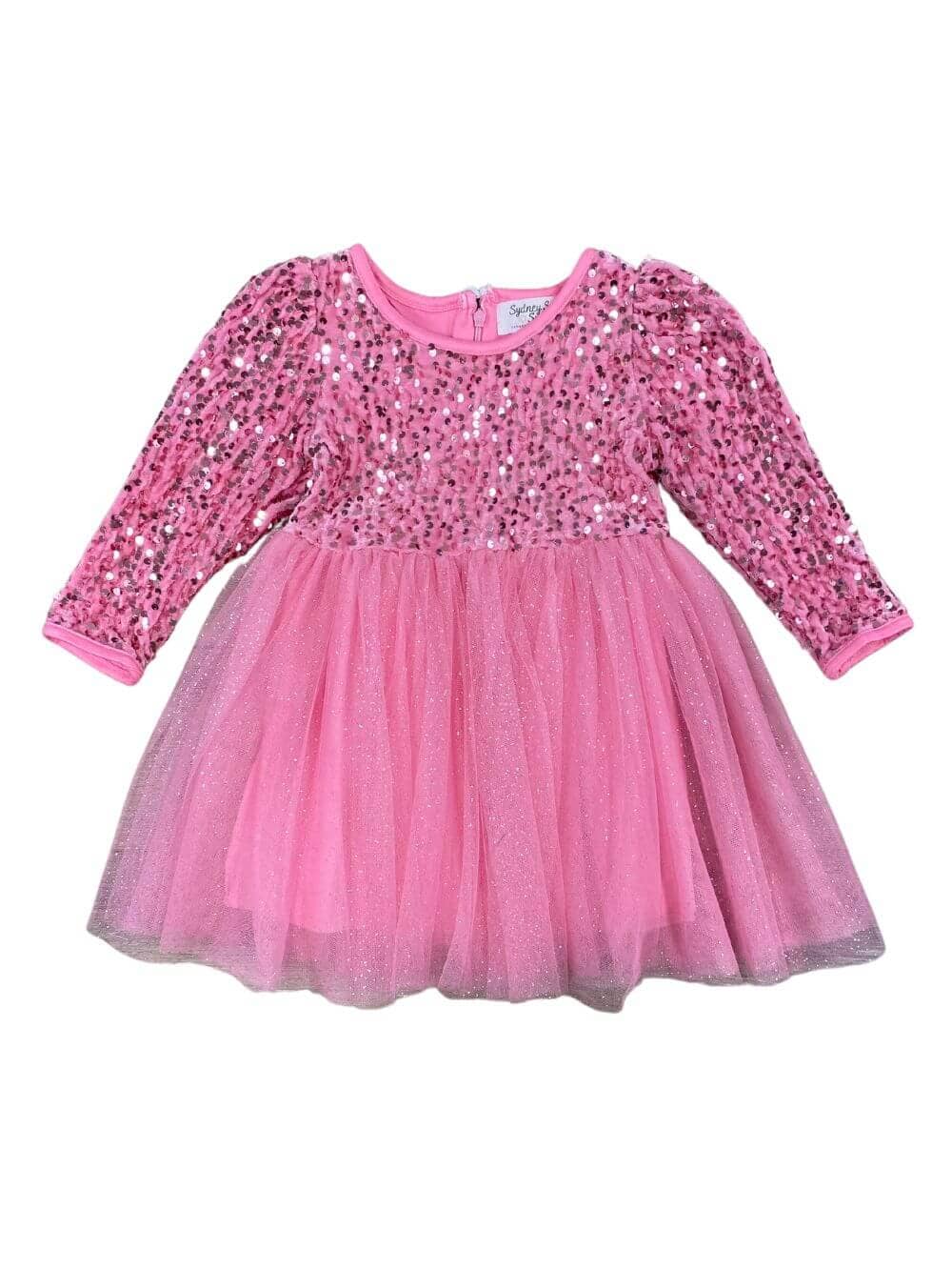 Hot Pink Sequin Velvet & Chiffon Sparkle Girls Tutu Dress - Sydney So Sweet