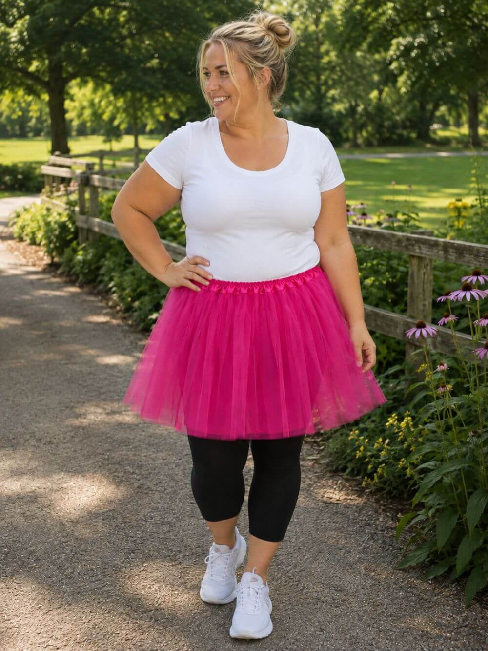 Hot Pink Plus Size Adult Tutu Skirt - Women's Plus Size 3- Layer Basic Ballet Costume Dance Tutus