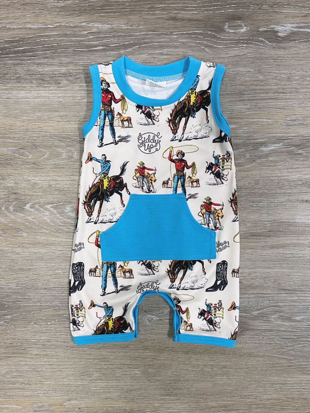 Howdy Partner Boys Cowboy Baby Romper - Sydney So Sweet