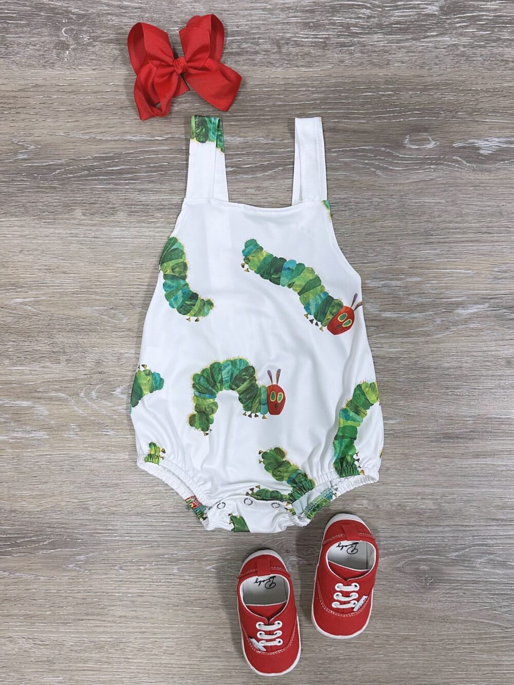 Hungry for Hugs Baby Caterpillar Sleeveless Romper - Sydney So Sweet