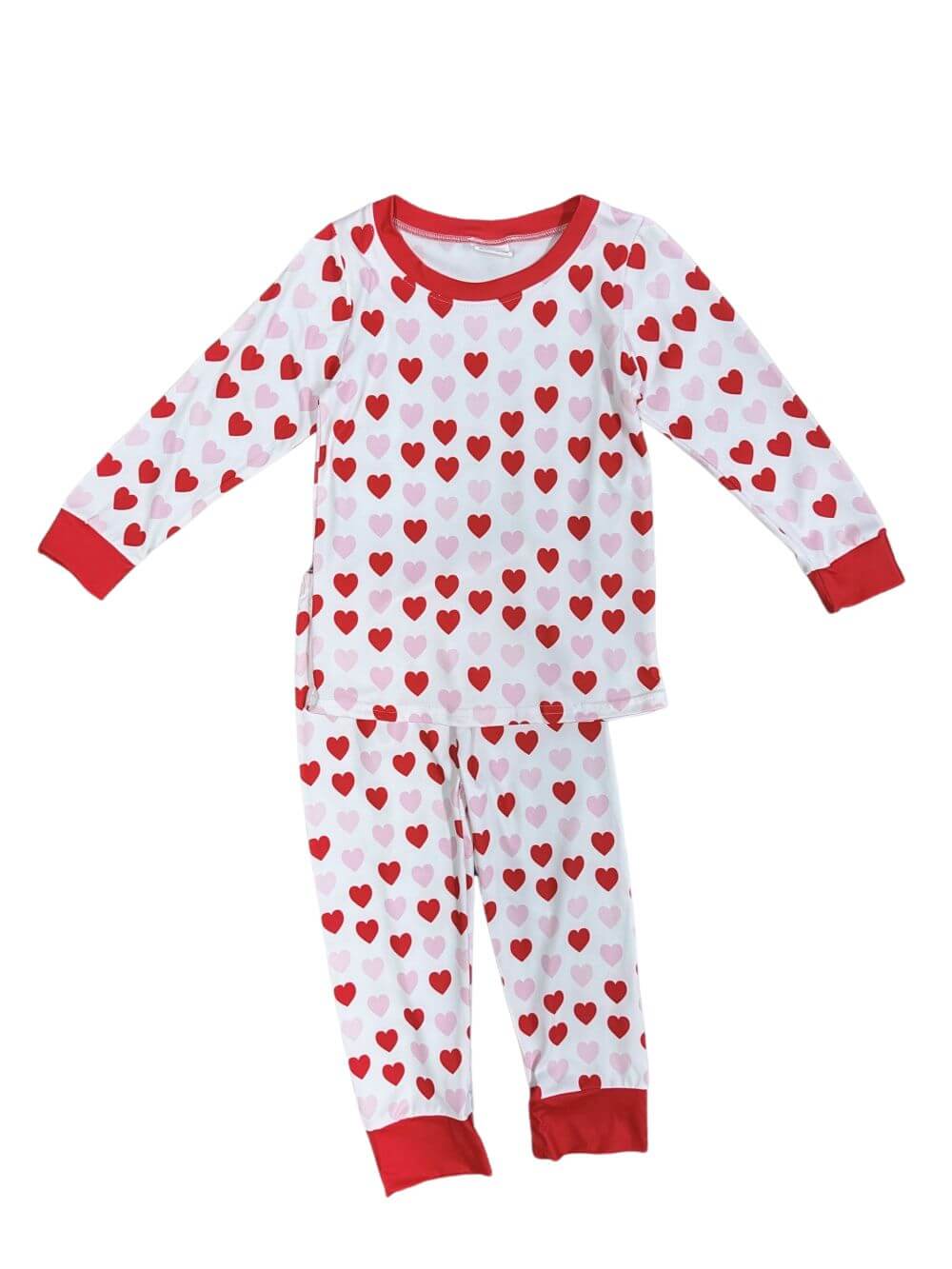 I Heart You Red Trim Girls or Boys Valentine's Day Pajamas - Sydney So Sweet