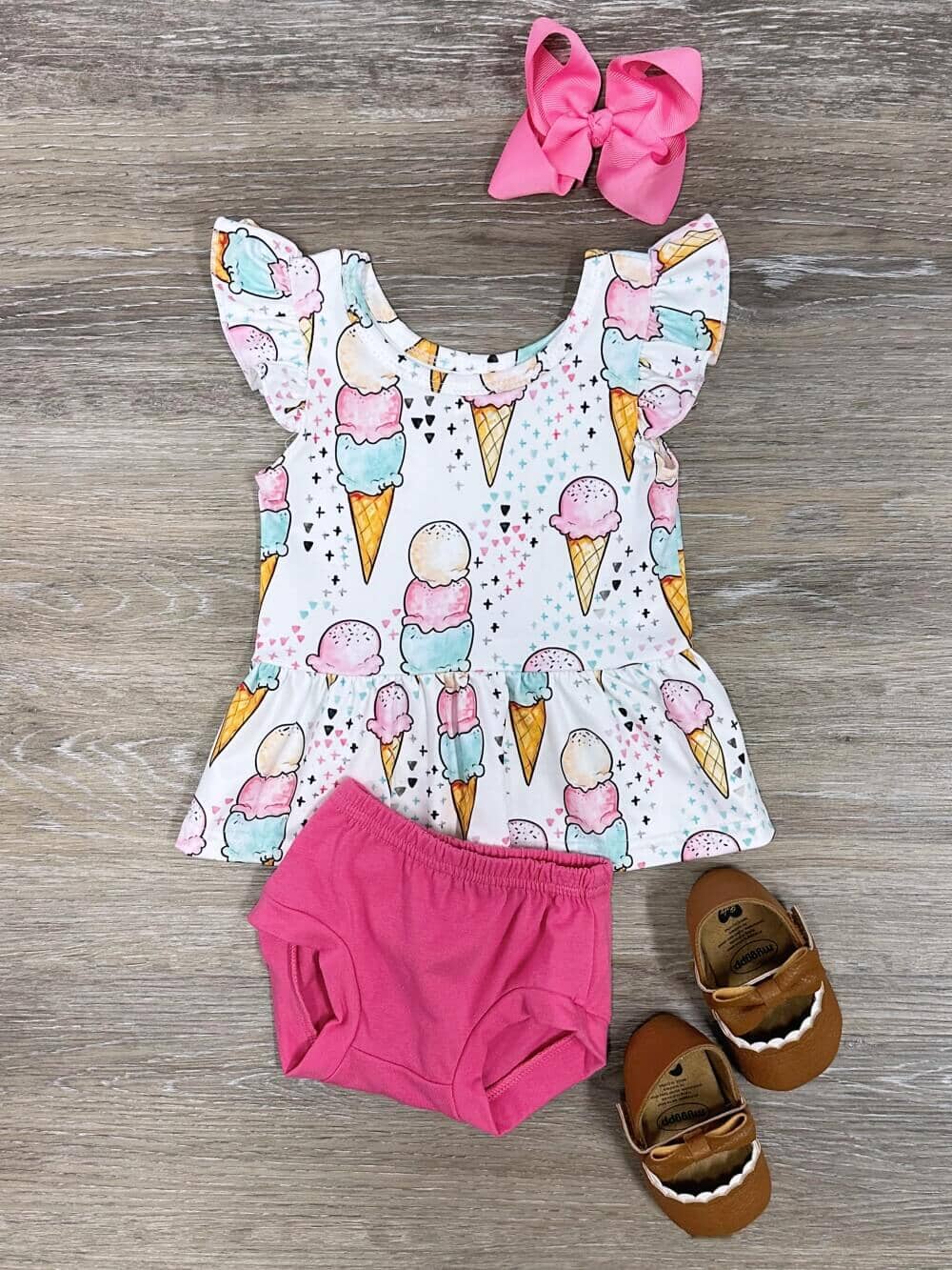 Ice Cream Summer 2 Piece Baby Bummies Set - Sydney So Sweet