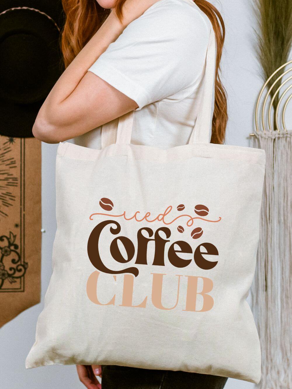 Iced Coffee Club Coffee Lover Cotton Canvas Tote Bag