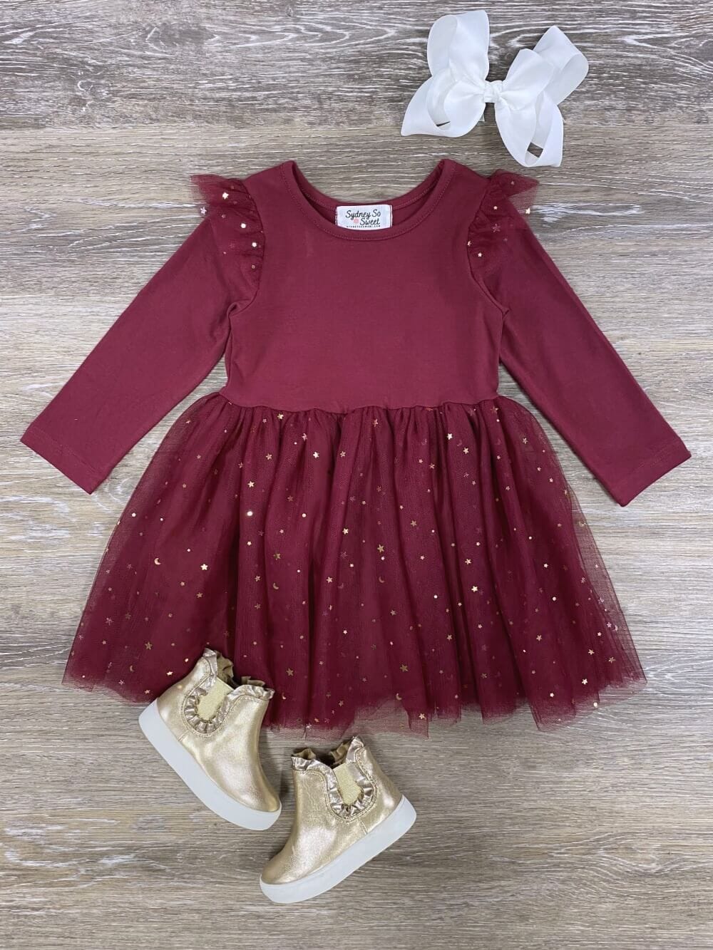 Into the Stars Burgundy Chiffon Tutu Dress - Sydney So Sweet