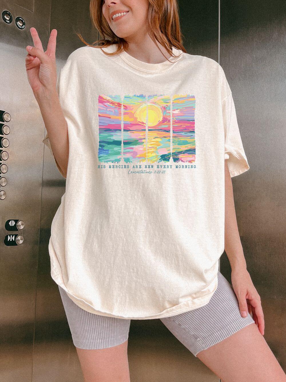 His Mercies are New Bible Verse Christian Unisex Comfort Colors Graphic T-Shirt - Sydney So Sweet