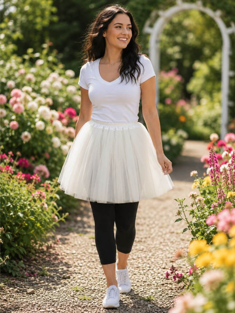 Ivory Tutu Skirt for Women – 3-Layer Tulle Ballet Skirt for Costume, Dress-Up, Dance, & Cosplay