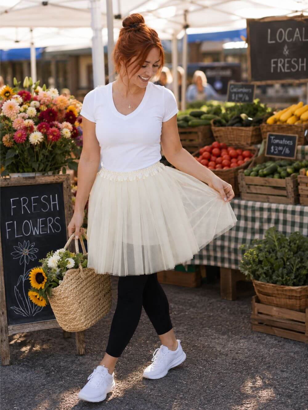 Ivory Tutu Skirt for Women – 3-Layer Tulle Ballet Skirt for Costume, Dress-Up, Dance, & Cosplay