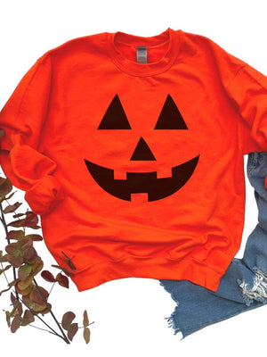 Jack-O-Lantern Face Unisex Heavy Blend Crewneck Unisex Graphic Sweatshirt - Sydney So Sweet