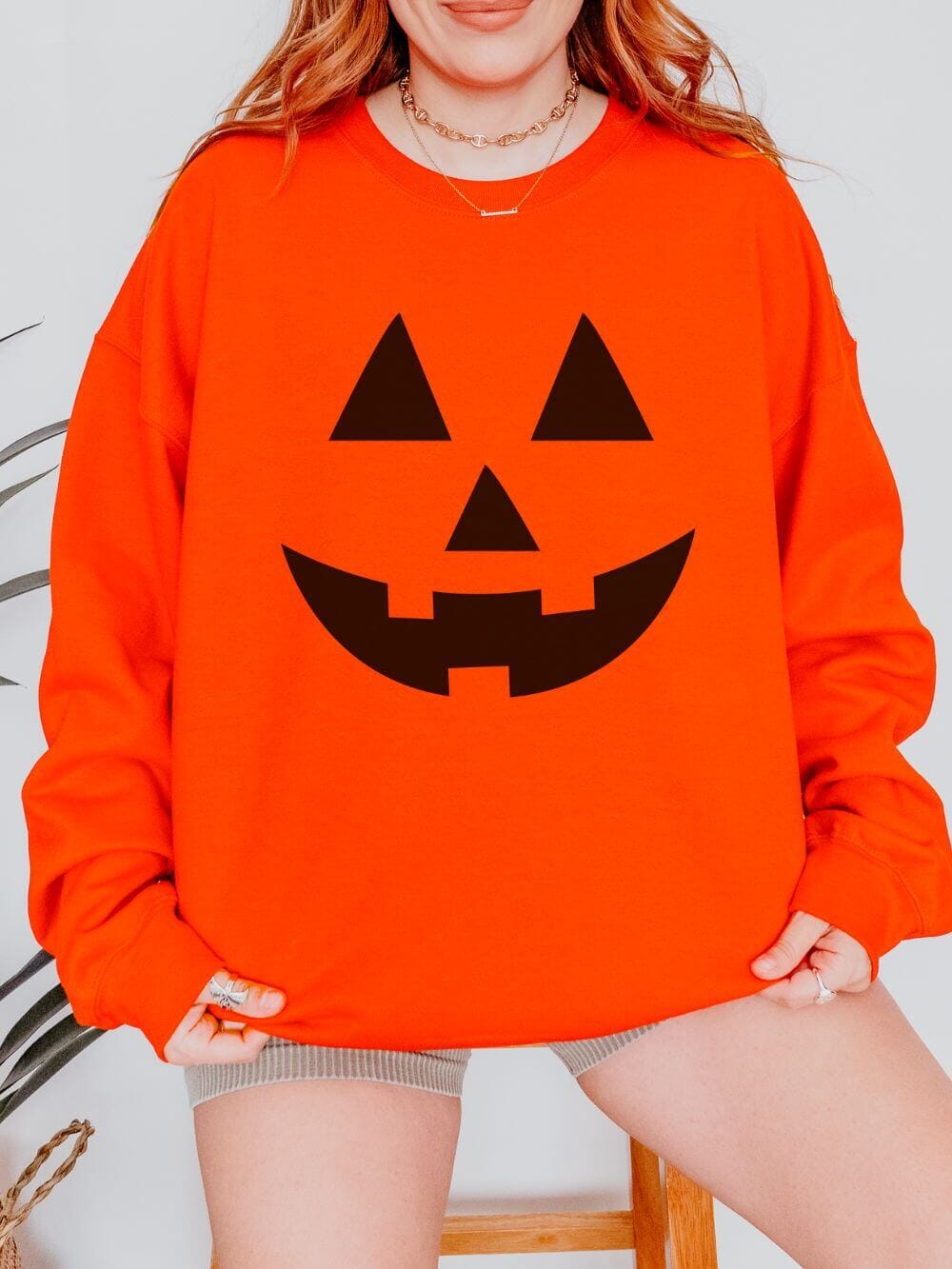 Jack-O-Lantern Face Unisex Heavy Blend Crewneck Sweatshirt - Sydney So Sweet