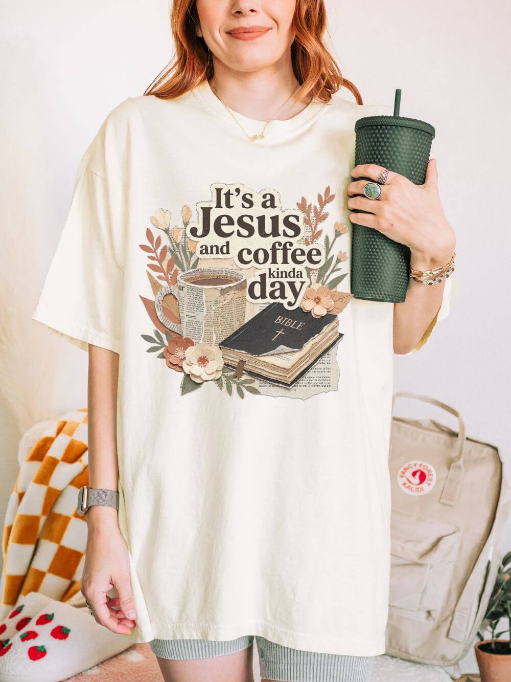 Jesus & Coffee Day T-Shirt Faith, Bible & Cozy Coffee Graphic Tee