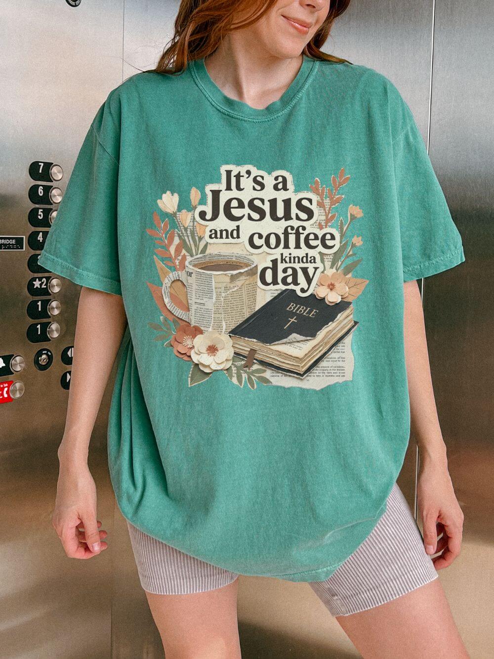 Jesus & Coffee Day T-Shirt Faith, Bible & Cozy Coffee Graphic Tee