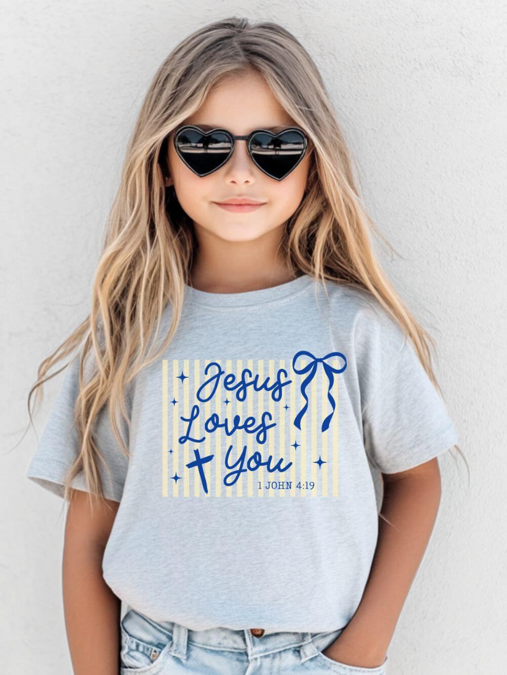 Jesus Loves You Kids' Graphic T-Shirt Inspirational Christian Kids Shirt