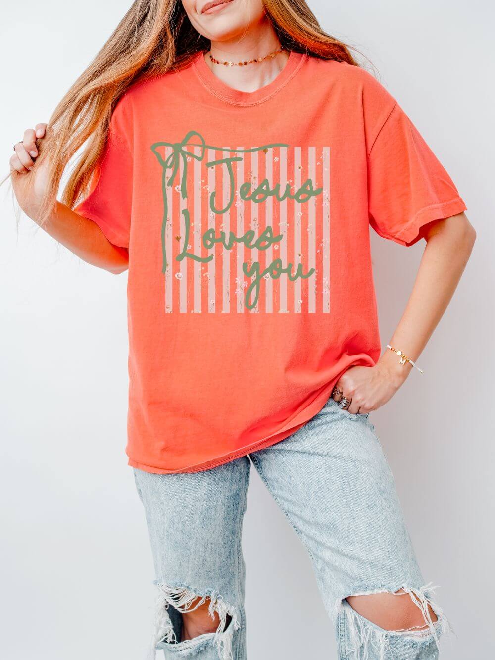 Jesus Loves You Graphic T-Shirt Christian Faith Graphic Tee