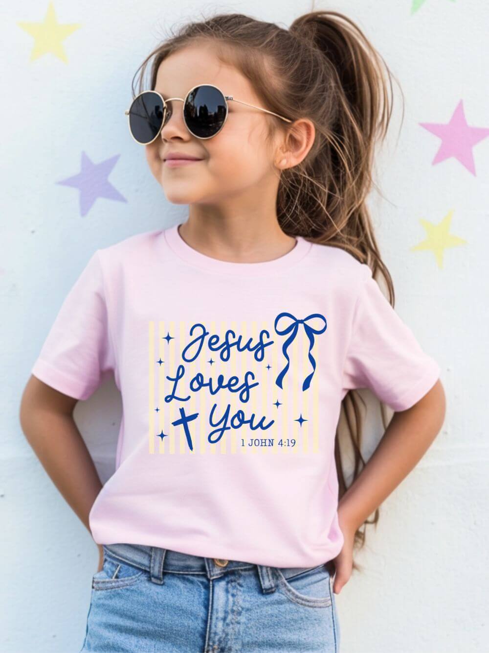 Jesus Loves You Kids' Graphic T-Shirt Inspirational Christian Kids Shirt