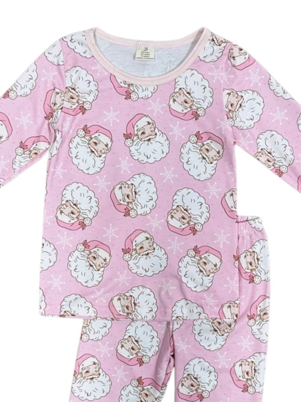 Jolly Pink Santa Claus Girls Christmas Pajamas - Sydney So Sweet