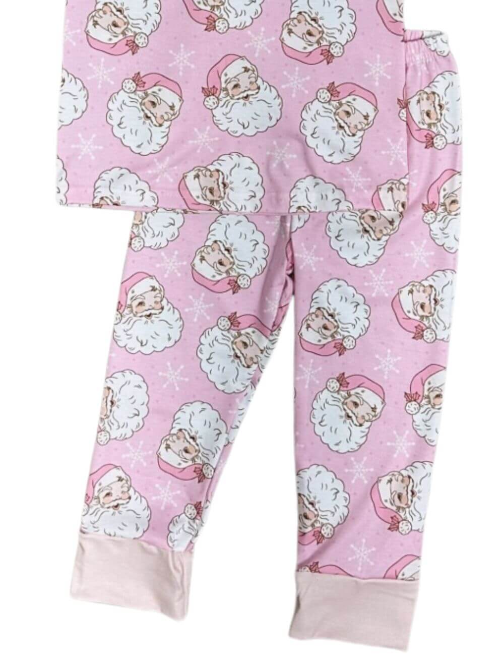 Jolly Pink Santa Claus Girls Christmas Pajamas - Sydney So Sweet