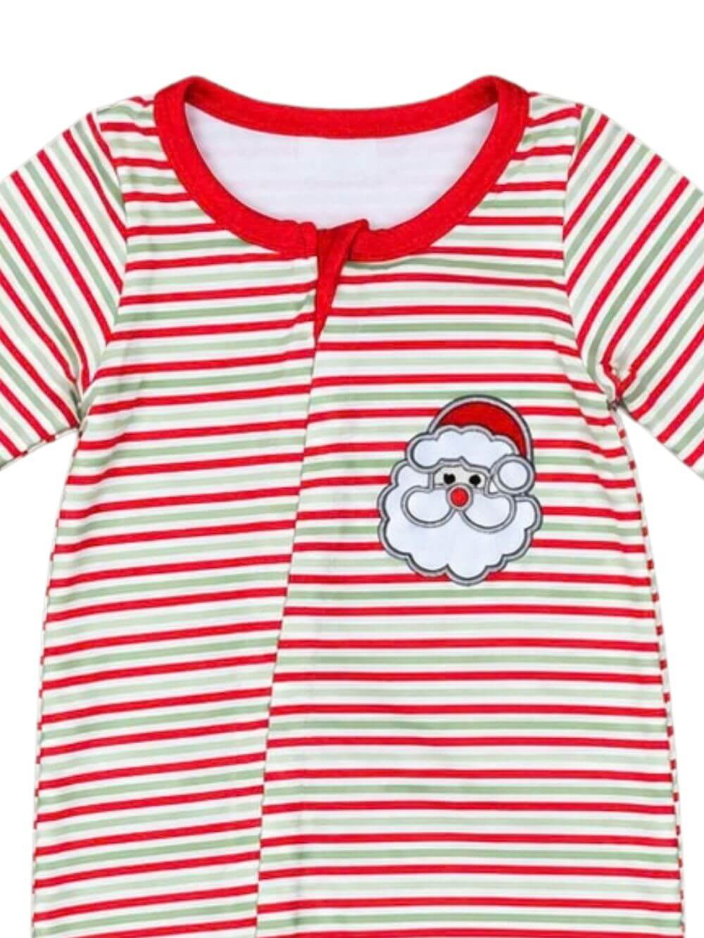 Jolly Santa Claus Stripe Boys Christmas Romper
