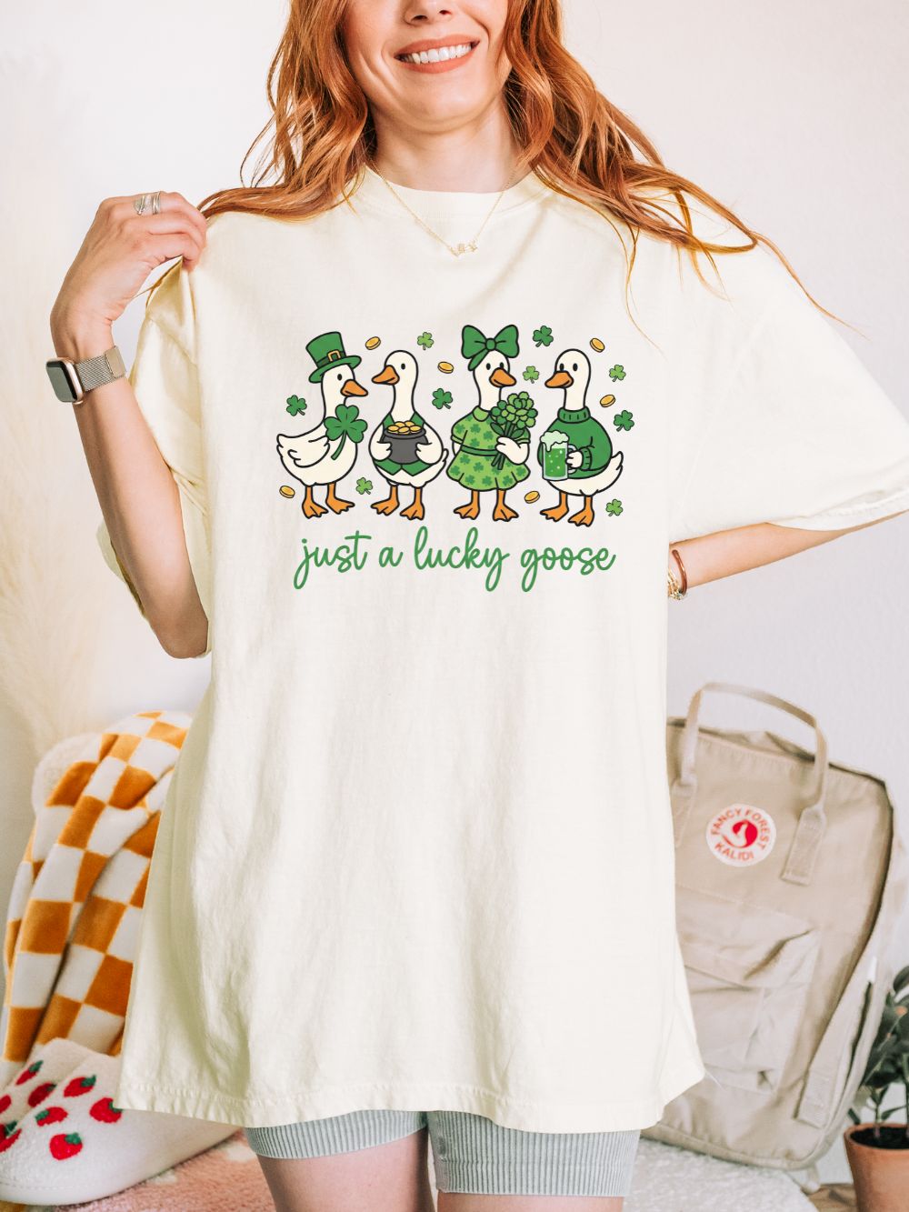 Just a Lucky Goose St. Patrick's Day Graphic T-Shirt Unisex Short Sleeve Tee