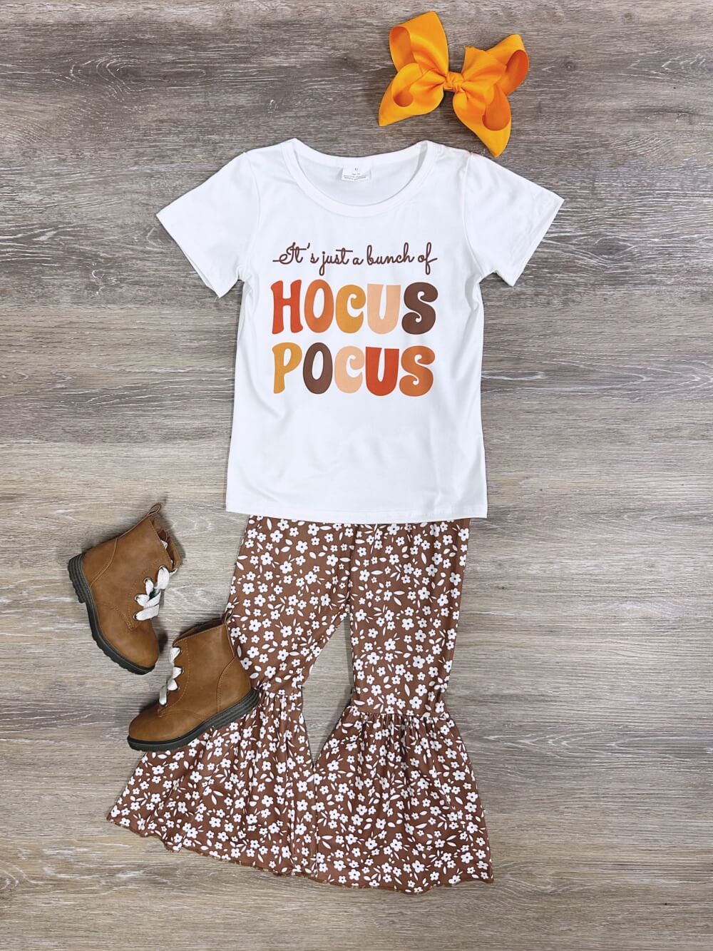 Just a Bunch of Hocus Pocus Girls Fall Bell Bottom Outfit - Sydney So Sweet