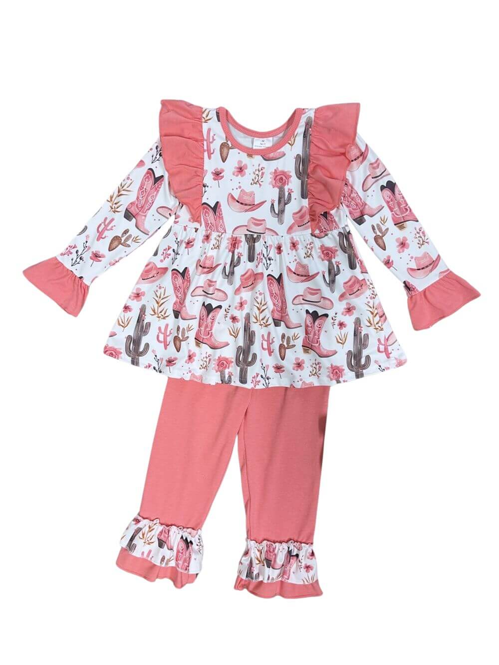 Kickin' Cowgirl Ruffle Trim Girls Top & Pants Outfit - Sydney So Sweet